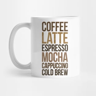 Coffee Beverages Typography Stack Mug